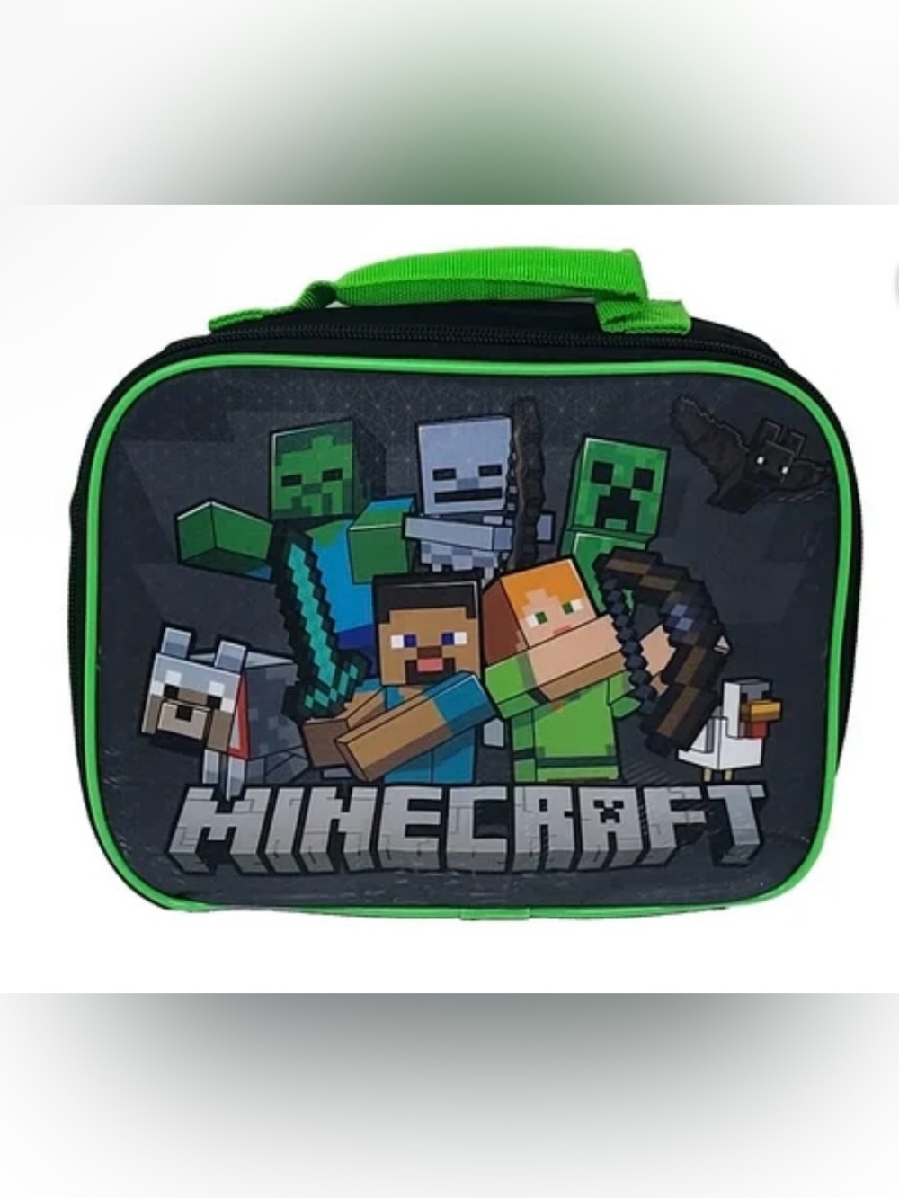 Minecraft Backpack & Lunch Bag Insulated Detachable Creeper Alex Steve Set NWT - Picture 5 of 10